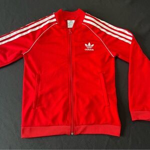 Adidas Kids Red Jacket with White Stripes Size S (9/10)